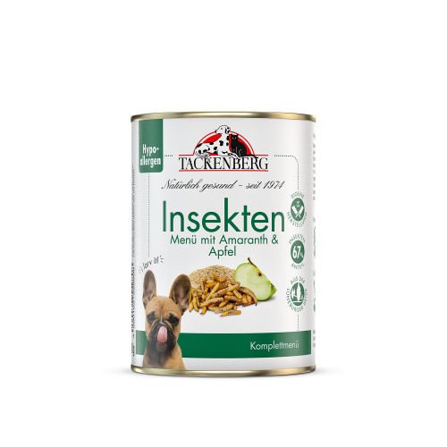 Nassfutter Insektenmenü mit Amaranth & Apfel für Hunde  - 400 g - Premiumqualität von Tackenberg