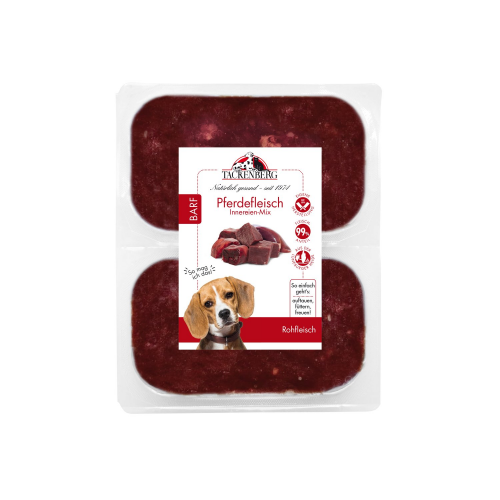 BARF Innereienmix vom Pferd für allergische Hunde - 14 x 500 g - Premiumqualität von Tackenberg