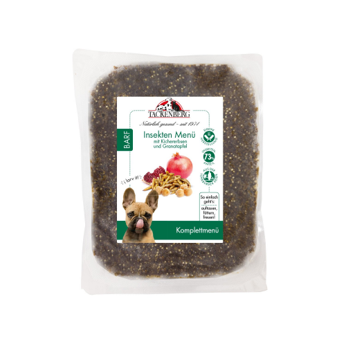 Menü Insekten-BARF mit Kichererbsen für Hunde  - 28 x 500 g - Premiumqualität von Tackenberg