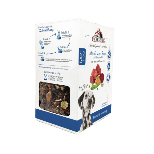 BARF to Go Menü Rind & Balance Fit für Hunde  - 500g - Premiumqualität von Tackenberg