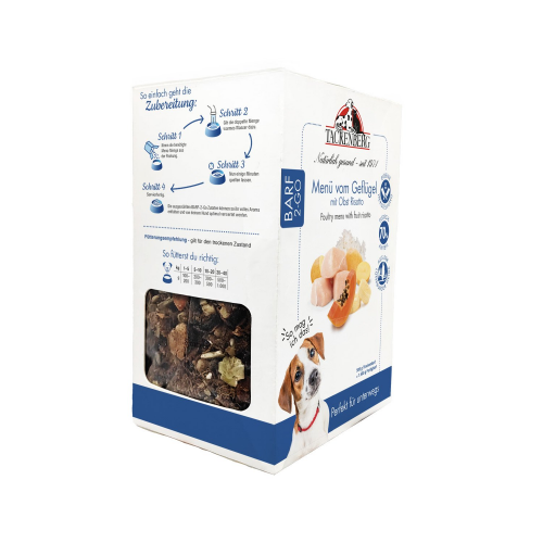 BARF to Go Menü Geflügel & Obst Risotto für Hunde  - 500g - Premiumqualität von Tackenberg