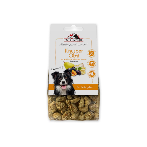 Vegetarisches Hundegebäck mit gesundem Obst - 125g - Premiumqualität von Tackenberg