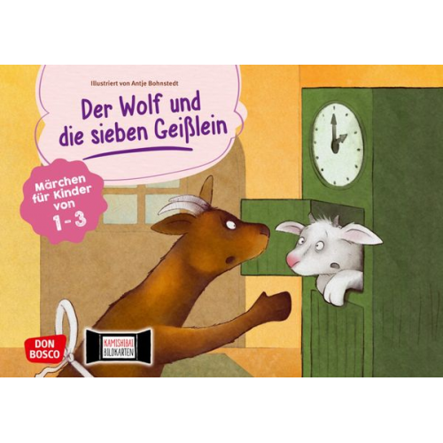 Brüder Grimm - Der Wolf und die sieben Geißlein. Kamishibai Bildkartenset