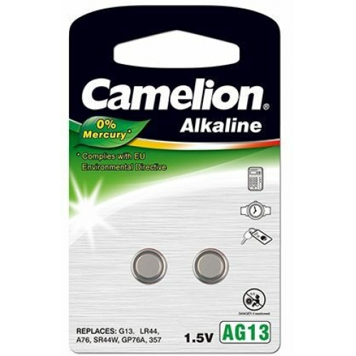 Camelion 0%HG Knopfzelle AG13/LR44 2-er silber