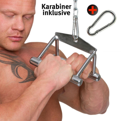 Parallel-Griff - Vollstahl, 14 cm breit + Karabiner