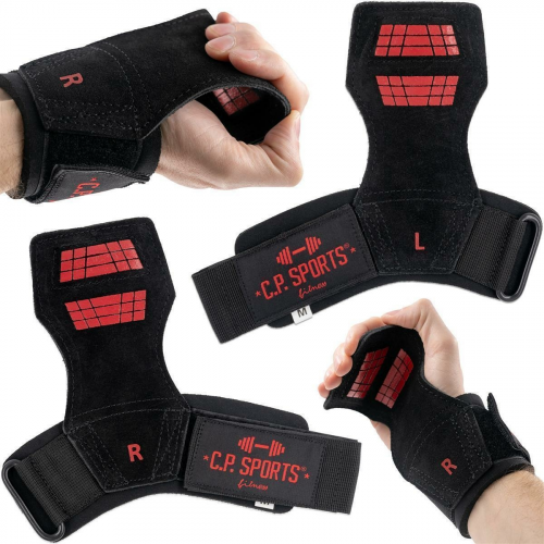 C.P.SPORTS SPIDER GRIPS &ndash; Pro Zughilfen / Power Straps mit Handgelenk Bandagen &amp; Gelpolster