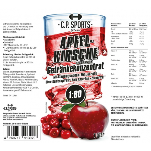 Getränkekonzentrat 1 Liter Apfel-Kirsche