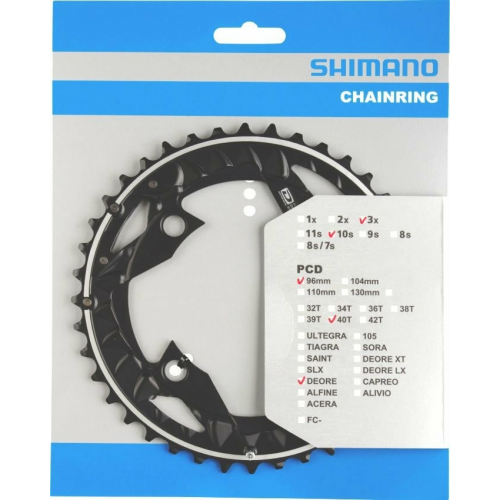 Shimano Kettenblatt / Ritzel 3/10-fach40Z 4A schw. M612 Deore schwarz