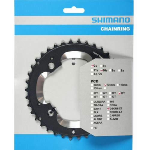 Shimano Kettenblatt M785 Deore XT 10/104 38Z schwarz