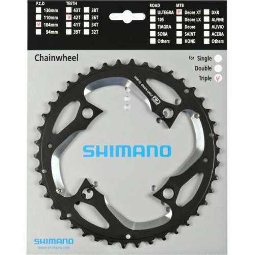 Shimano Kettenblatt für 3-/10-fach Systeme M780 Deore XT schwarz