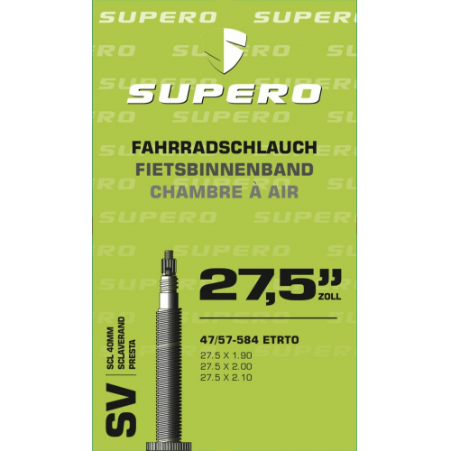 Supero Fahrradschlauch 27,5&quot; Scl.40 47/54-584 schwarz