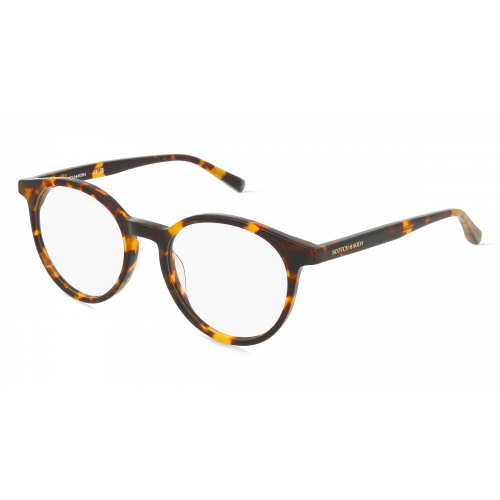 Scotch & Soda 3021 Unisex-Brille inkl. Gläser Vollrand Rund Acetat-Gestell 49mm/18mm/140mm, Braun