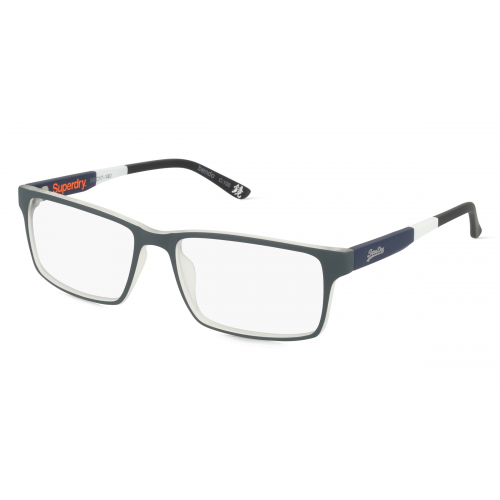 Superdry SDO Bendo Herren-Brille inkl. Gläser Vollrand Eckig Kunststoff-Gestell 56mm/17mm/145mm, grau