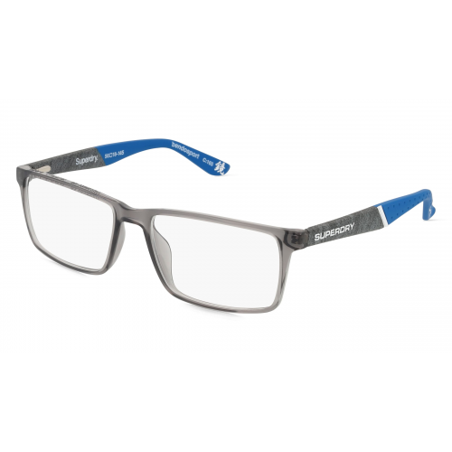 Superdry SDO Bendosport Herren-Brille inkl. Gläser Vollrand Eckig Kunststoff-Gestell 56mm/17mm/145mm, grau