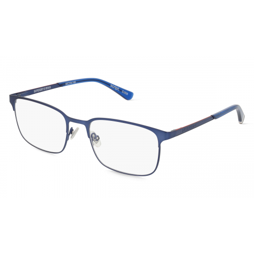 Superdry SDO Script Herren-Brille inkl. Gläser Vollrand Eckig Metall-Gestell 55mm/19mm/145mm, blau