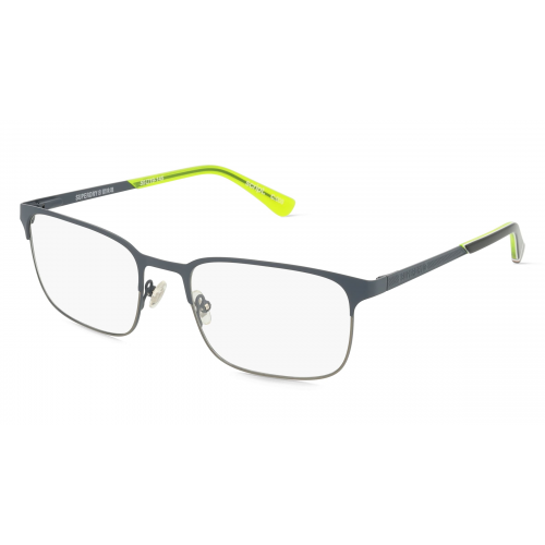 Superdry SDO Script Herren-Brille inkl. Gläser Vollrand Eckig Metall-Gestell 55mm/19mm/145mm, grau