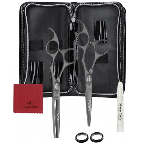 Olivia Garden Silk Cut 2er-Set Matt Black 5,75'+ Effilier EUR