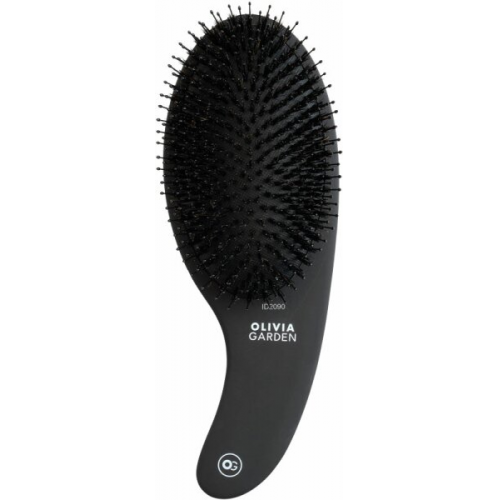 Olivia Garden Expert Care Curve Boar & Nylon Bristles Matt Black Brown L