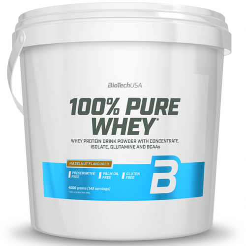 BioTech USA - 100% PURE WHEY 4000 g Dose Haselnuss