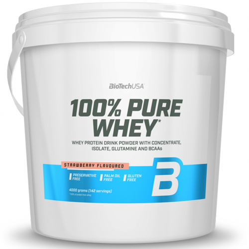 BioTech USA - 100% PURE WHEY 4000 g Dose Erdbeere