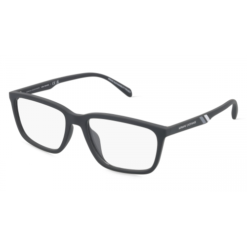 Armani Exchange AX3089U Herren-Brille inkl. Gläser Vollrand Eckig Kunststoff-Gestell 55mm/17mm/145mm, grau