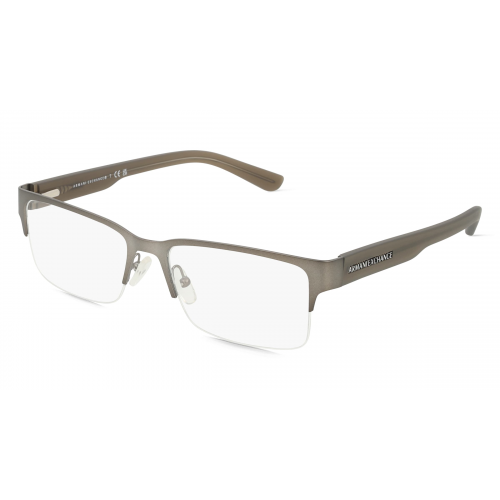 Armani Exchange AX1014 Herren-Brille inkl. Gläser Nylor Eckig Metall-Gestell 53mm/17mm/145mm, silber