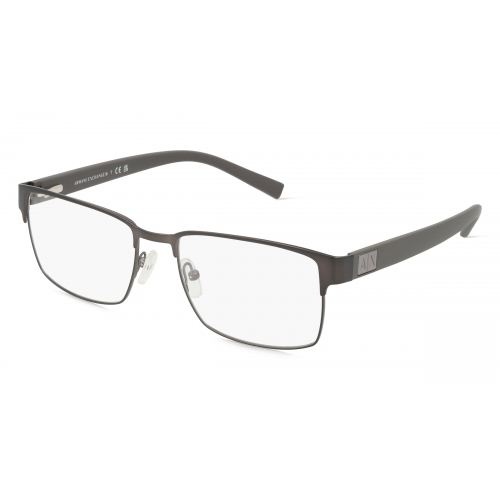 Armani Exchange AX1019 Herren-Brille inkl. Gläser Vollrand Eckig Metall-Gestell 54mm/17mm/140mm, grau