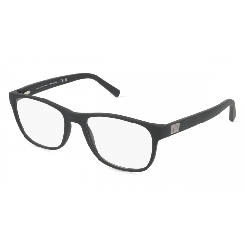 Armani Exchange AX3034 Herren-Brille inkl. Gläser Vollrand Eckig Kunststoff-Gestell 54mm/18mm/140mm, schwarz