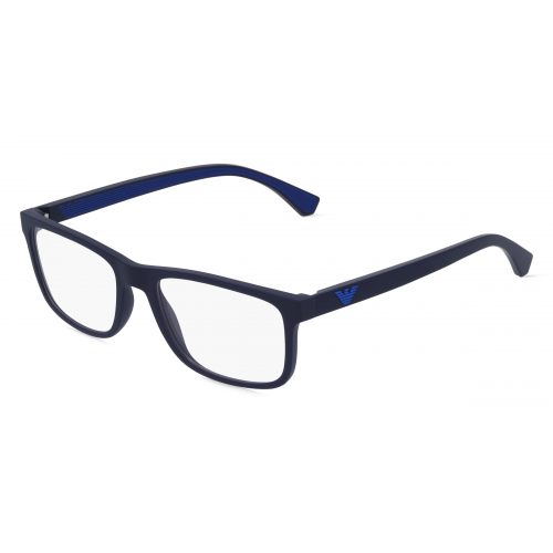 Emporio Armani EA3147 Herren-Brille inkl. Gläser Vollrand Rechteckig Kunststoff-Gestell 55mm/18mm/142mm, schwarz