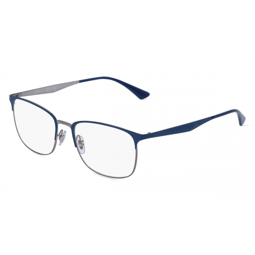 Ray-Ban RX6421 Unisex-Brille inkl. Gläser Nylor Eckig Metall-Gestell 54mm/18mm/145mm, blau