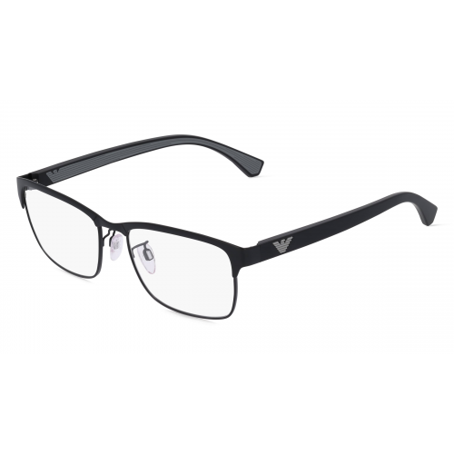 Emporio Armani EA1098 Herren-Brille inkl. Gläser Vollrand Eckig Metall-Gestell 54mm/17mm/142mm, schwarz