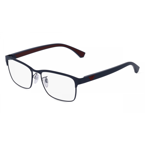 Emporio Armani EA1098 Herren-Brille inkl. Gläser Vollrand Eckig Metall-Gestell 54mm/17mm/142mm, blau