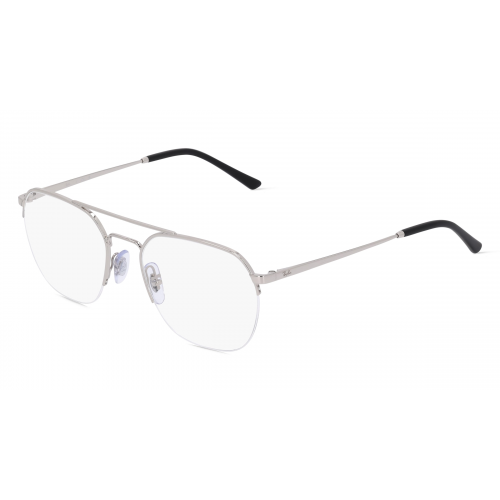 Ray-Ban RX6444 Unisex-Brille inkl. Gläser Nylor Pilot Metall-Gestell 51mm/18mm/140mm, silber