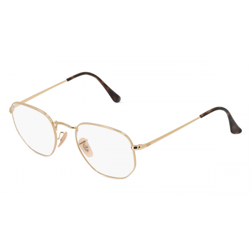 Ray-Ban RX6448 Unisex-Brille inkl. Gläser Vollrand Panto Metall-Gestell 51mm/21mm/145mm, gold