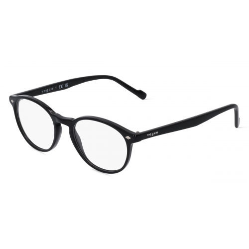 Vogue VO5326 Herren-Brille inkl. Gläser Vollrand Panto Acetat-Gestell 49mm/19mm/145mm, schwarz