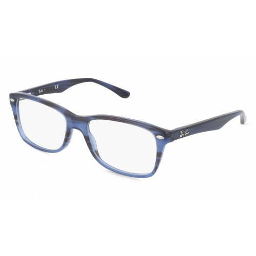 Ray-Ban RX5228 Damen-Brille inkl. Gläser Vollrand Rechteckig Acetat-Gestell 55mm/17mm/140mm, blau