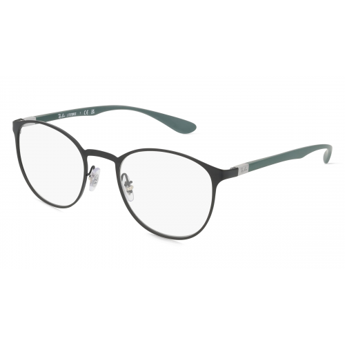 Ray-Ban RX6355 Unisex-Brille inkl. Gläser Vollrand Rund Metall-Gestell 50mm/20mm/145mm, schwarz