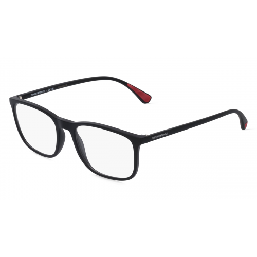 Emporio Armani EA3177 Herren-Brille inkl. Gläser Vollrand Rechteckig Kunststoff-Gestell 53mm/18mm/145mm, schwarz