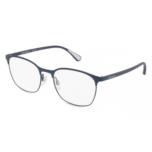 Emporio Armani EA1114 Herren-Brille inkl. Gläser Vollrand Eckig Metall-Gestell 54mm/19mm/145mm, blau