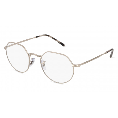 Ray-Ban RX6465 Unisex-Brille inkl. Gläser Vollrand Panto Metall-Gestell 51mm/20mm/140mm, silber