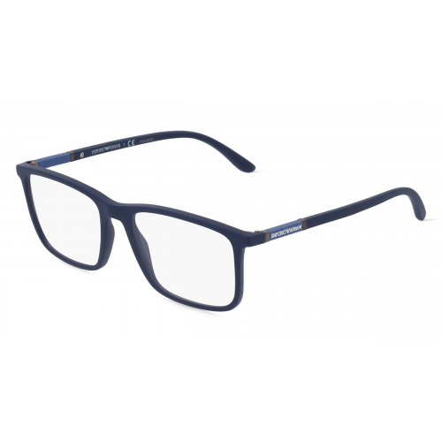 Emporio Armani EA3181 Herren-Brille inkl. Gläser Vollrand Rechteckig Kunststoff-Gestell 54mm/18mm/145mm, blau