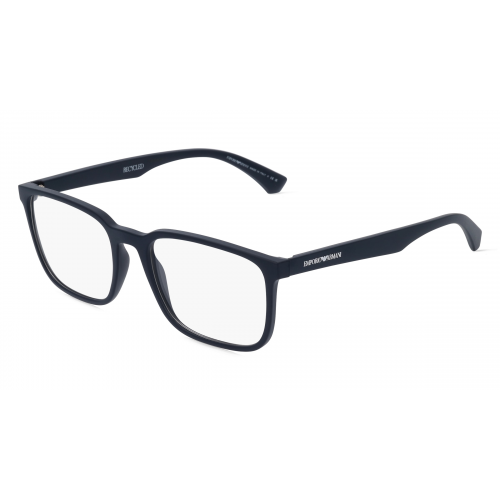 Emporio Armani EA3178 Herren-Brille inkl. Gläser Vollrand Eckig Kunststoff-Gestell 55mm/19mm/145mm, blau