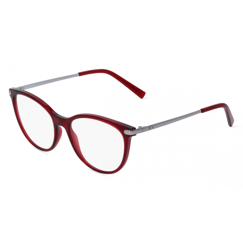 Armani Exchange AX3078 Damen-Brille inkl. Gläser Vollrand Cateye Kunststoff-Gestell 53mm/17mm/140mm, rot