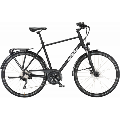 KTM VENETO DISC, 30 Gang Kettenschaltung, Herrenfahrrad, Diamant, Modell 2024, 28 Zoll 60 cm black matt (white+orange)