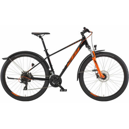 KTM CHICAGO STREET 27, 24 Gang Kette, Herrenfahrrad, Diamant, Modell 2022/2023, 27,5 Zoll 53 cm flaming black (orange)