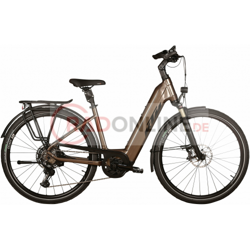 KTM MACINA STYLE 710 (750 Wh), 11 Gang Kette, Damenfahrrad, Deep, Modell 2022/2023, 28 Zoll 56 cm oak (black+orange)