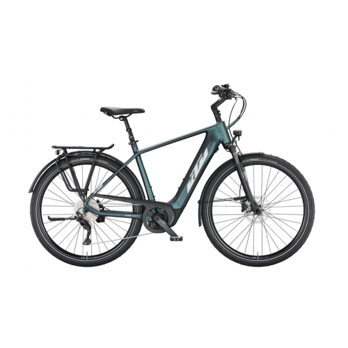 KTM MACINA TOUR CX 510 (500 Wh), 10 Gang Kette, Herrenfahrrad, Diamant, Modell 2022/2023, 28 Zoll 56 cm greenpurple-flip matt (silver+green)