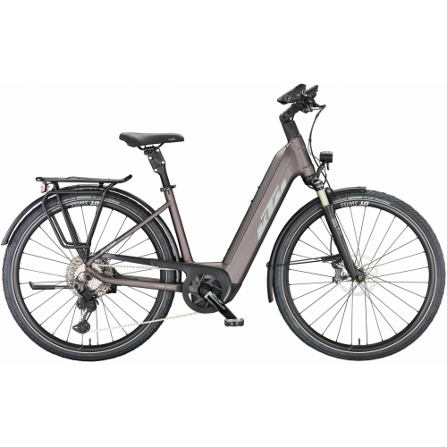 KTM MACINA STYLE 710 (750 Wh), 11 Gang Kettenschaltung, Damenenfahrrad, Deep, Modell 2024, 28 Zoll 51 cm elderberry matt (grey+orange)