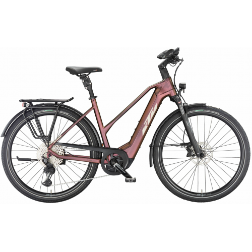 KTM MACINA STYLE 720 (750 Wh), 11 Gang Kettenschaltung, Damenfahrrad, Trapez, Modell 2024, 28 Zoll 51 cm sunset matt (champagne+black)