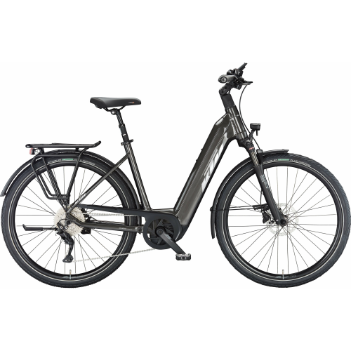 KTM MACINA STYLE 740 (750 Wh), 10 Gang Kettenschaltung, Damenfahrrad, Deep, Modell 2024, 28 Zoll 56 cm machine grey (silver+blue)